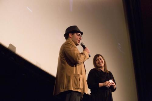 David Silverberg hosting 2018 finals with volunteer Jennifer Slade picking the order for the slam! 